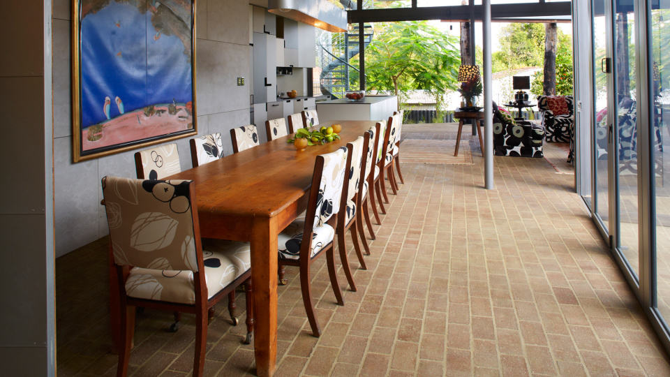 Bricks Make a Grand Statement in a Claremont Home.